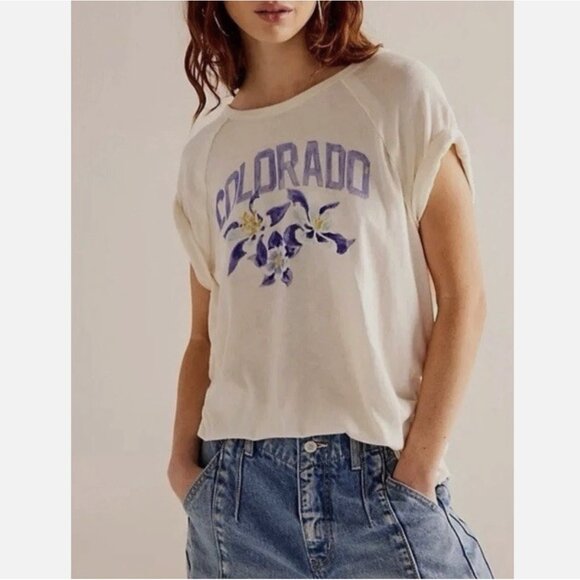 Free People Tops - Free People We The Free Short Sleeve Graphic Colorado State Flower Tee